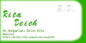 rita deich business card